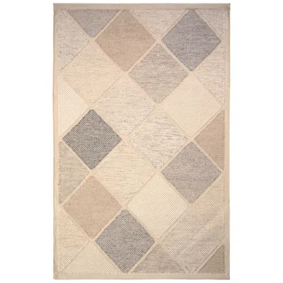 Pre-owned Rug & Kilim 's Scandinavian Style Flat-weave Gray Blue Geometric Pattern