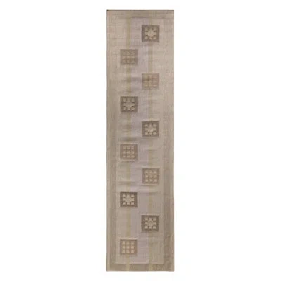 Rug & Kilim 's Scandinavian Style Flat-weave Gray Blue Geometric Pattern In Blue;beige;gray