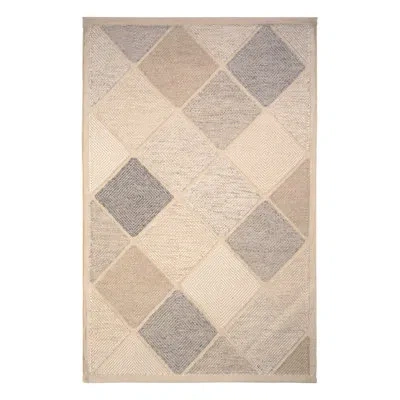 Rug & Kilim 's Scandinavian Style Flat-weave Gray Blue Geometric Pattern In Blue;brown;beige;white;gray