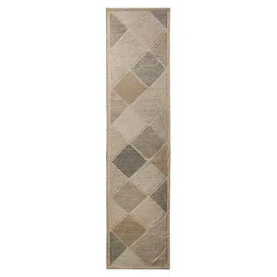 Rug & Kilim Scandinavian Style Flat-weave Gray Blue Geometric Pattern By  In Blue;brown;beige;white;gray