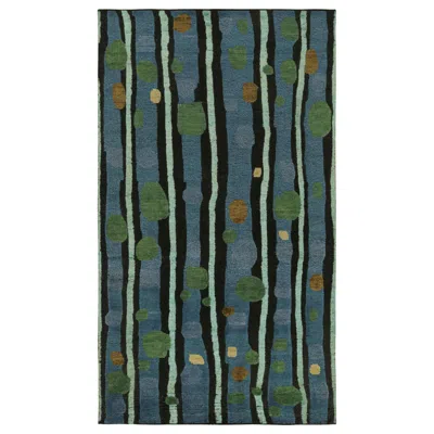 Pre-owned Rug & Kilim 's Scandinavian Style Geometric Rug In Retro Design In Black