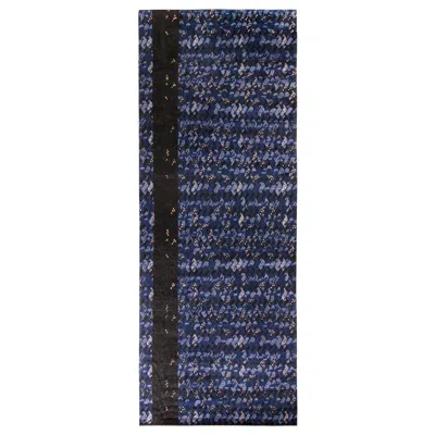 Pre-owned Rug & Kilim 's Scandinavian Style Rug All Over Blue, Black Geometric Pattern