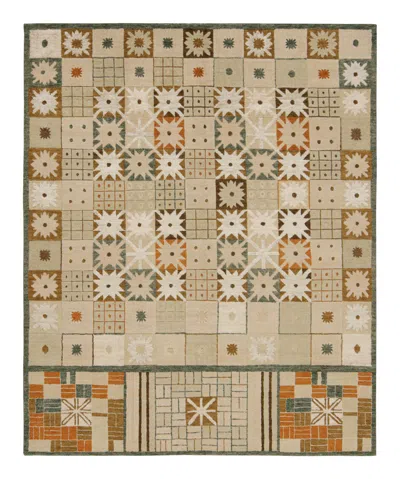 Pre-owned Rug & Kilim 's Scandinavian Style Rug In Beige-brown With Geometric Patterns In Sand