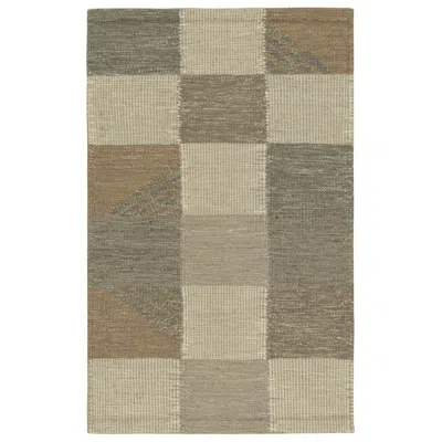 Pre-owned Rug & Kilim 's Scandinavian Style Rug In Blue And Gray, With Geometric Patterns