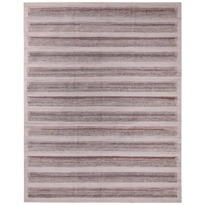 Pre-owned Rug & Kilim 's Scandinavian Style Striped Beige Brown Indoor/outdoor Kilim Rug