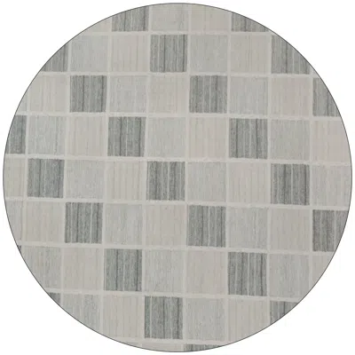Pre-owned Rug & Kilim 's Scandinavian Style Trapezoid Kilim In Gray With Geometric Pattern