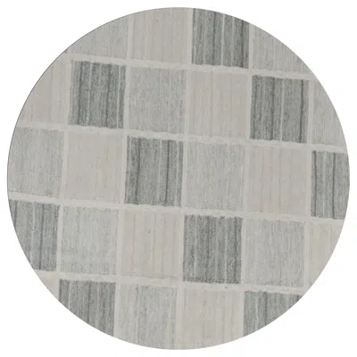 Pre-owned Rug & Kilim 's Scandinavian Style Trapezoid Kilim In Gray With Geometric Pattern