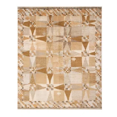 Rug & Kilim 's Scandinavian-inspired Geometric Beige Cream Wool Rug In Brown;beige;orange;cream