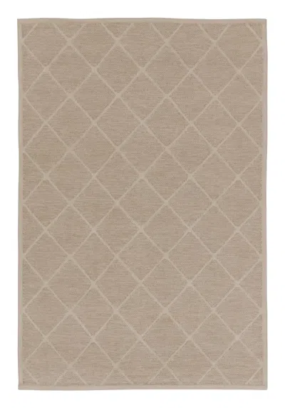 Pre-owned Rug & Kilim 's Scandinavian-inspired Rug, Geometric Diamond Lattice In Beige In Brown