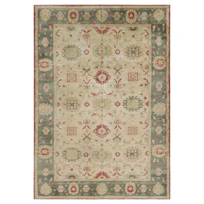 Pre-owned Rug & Kilim 's Sultanabad Style Rug In Beige And Red With Floral Patterns