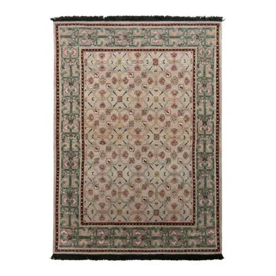 Rug & Kilim 's Transitional Style Rug In Green And Blue All Over Floral Pattern In Green,blue,red