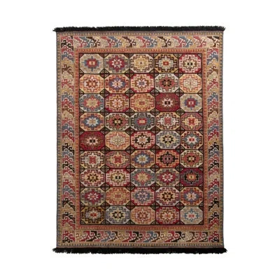 Rug & Kilim 's Tribal Rug In Red And Gold All Over Geometric Pattern In Brown;red;beige;gold