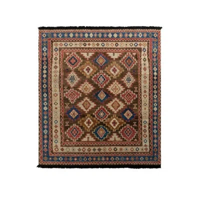Rug & Kilim 's Tribal Style Rug In Beige-brown All Over Geometric Pattern In Beige,brown