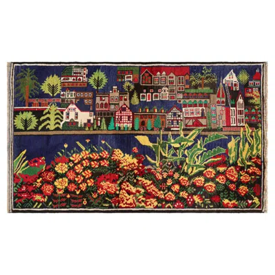 Pre-owned Rug & Kilim 's Twin Modern Classics Tribal Rugs With Polychromatic Pictorials In Black