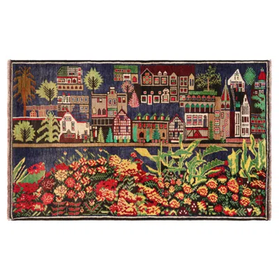 Pre-owned Rug & Kilim 's Twin Modern Classics Tribal Rugs With Polychromatic Pictorials In Black