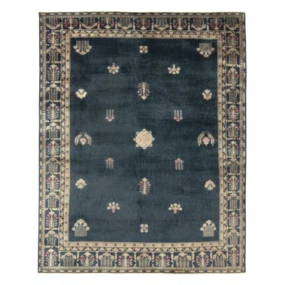 Rug & Kilim Vintage Chinese Deco Style Rug In Blue/beige/brown/blush Red Medallion Oriental Pattern In Blue;brown;beige;blush Red
