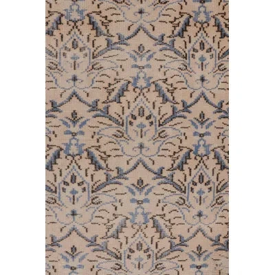 Rug & Kilim Vintage Distressed Runner Rug, Cream Pink With All-over Florals –  In Blue;pink;white;cream