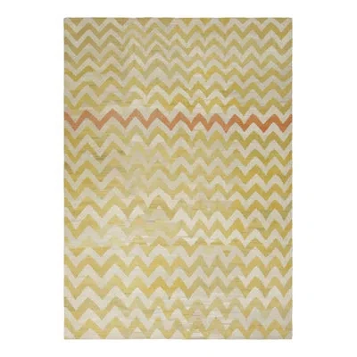 Rug & Kilim Vintage Egyptian Kilim With Gold And Chevrons -  In Gold;white;orange;cream