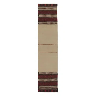 Rug & Kilim Vintage  Kilim, Tribal Runner Rug With Geometric Borders -  In Beige,brown,red