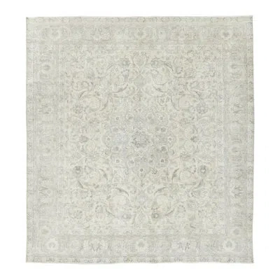 Rug & Kilim Vintage   Rug, Washed All-over Floral In Cream And Gray -  In Beige,brown,gray,taupe,white,silver