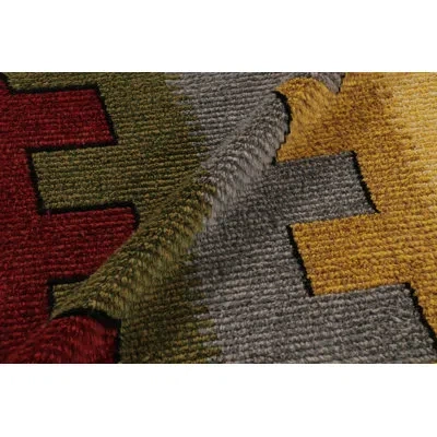 Rug & Kilim Vintage Swedish Rya Rug, Playful Scandinavian Geometric Patterns -  In Gay