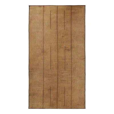 Rug & Kilim Vintage Tuareg Mat, Beige With Vertical Geometric Stripes -  In Beige,brown,red