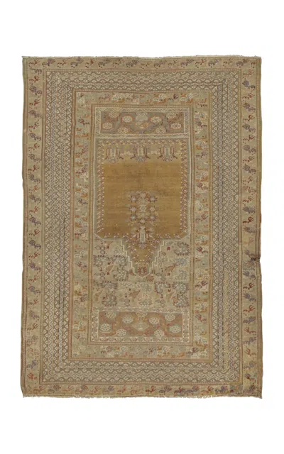 Rug & Kilim - Vintage Turkish Anatolian Prayer Rug With Ivory & Gold Mihrab -  - Gold In Neutral