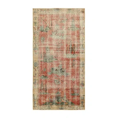 Rug & Kilim Vintage Turkish Runner Rug In Bright Red With Grand Pictorials |  In Brown;red;beige;gold;green