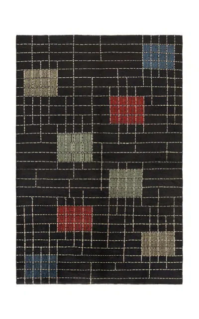 Rug & Kilim - Vintage Zeki Müren Rug In Black With Multicolor Geometric Pattern |  - Blac