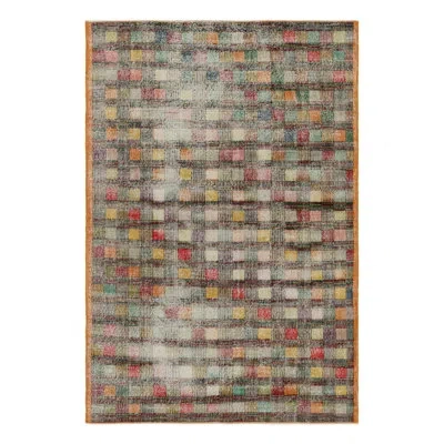 Rug & Kilim Vintage Zeki Müren Rug With Multicolor Geometric Pattern |  In Blue;black;red;pink;orange