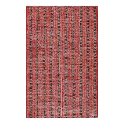Rug & Kilim Vintage Zeki Müren Rug With Red And Black Geometric Patterns |  In Black;red;gold
