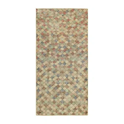 Rug & Kilim Vintage Zeki Müren Runner In Beige With Colorful Geometric Pattern |  In Brown;beige;orange