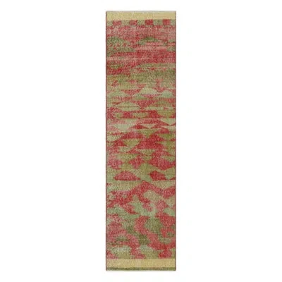Rug & Kilim Vintage Zeki Múren Runner With Green And Red Geometric Pattern From  In Red;yellow;green;cream