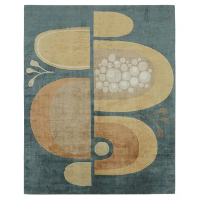 Pre-owned Rug & Kilim X Jenn Ski Custom Mid-century Modern Rug With Geometric Pattern In Brown