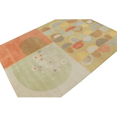 Rug & Kilim X Jenn Ski Mid Century Modern Rug In Polychromatic Patterns In Brown;beige;white;green