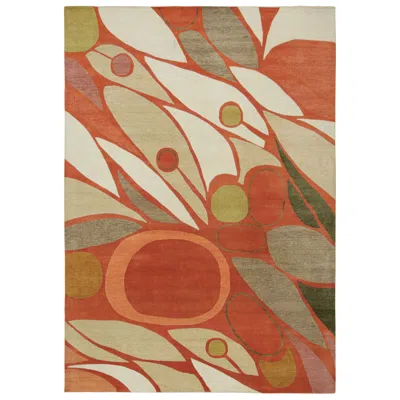 Pre-owned Rug & Kilim X Jenn Ski Mid-century Modern Style Rug With Geometric Patterns In Brown