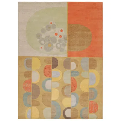 Pre-owned Rug & Kilim X Jenn Ski Mid-century Modern Style Rug With Geometric Patterns In Brown