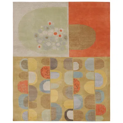 Pre-owned Rug & Kilim X Jenn Ski Mid-century Modern Style Rug With Polychromatic Patterns In Brown