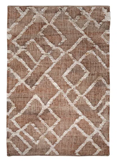 Pre-owned Rug & Kilim �s Contemporary Dhurrie Rug With Geometric Designs In Beige & Brown