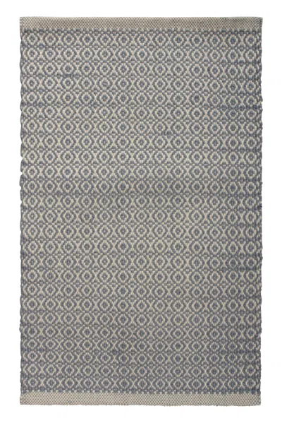 Pre-owned Rug & Kilim �s Contemporary Flatweave In Blue & White Geometric Patterns
