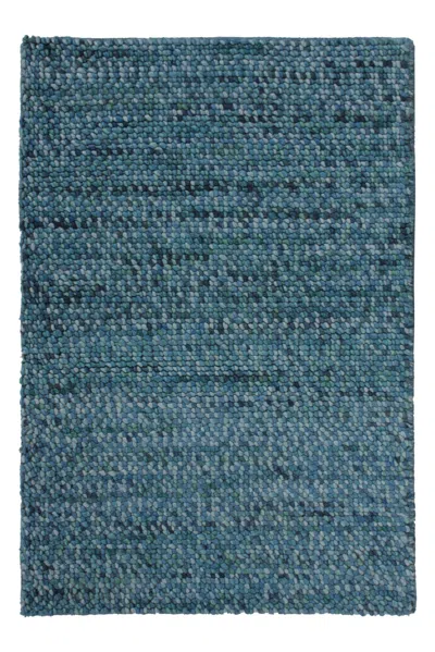 Pre-owned Rug & Kilim �s Contemporary Gift-sized Rug In Ocean Blue Hues