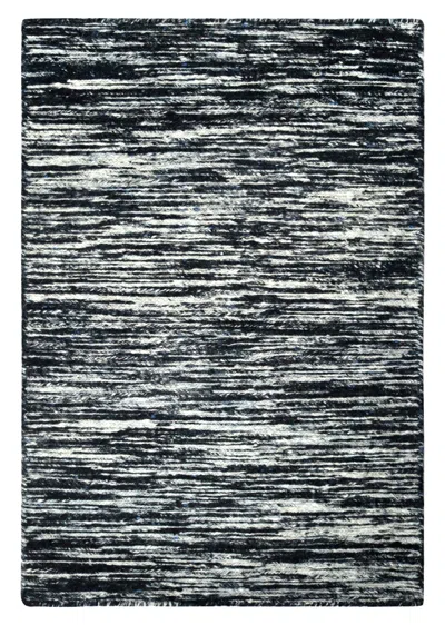 Pre-owned Rug & Kilim �s Contemporary Textural Rug With Blue & White Stripes