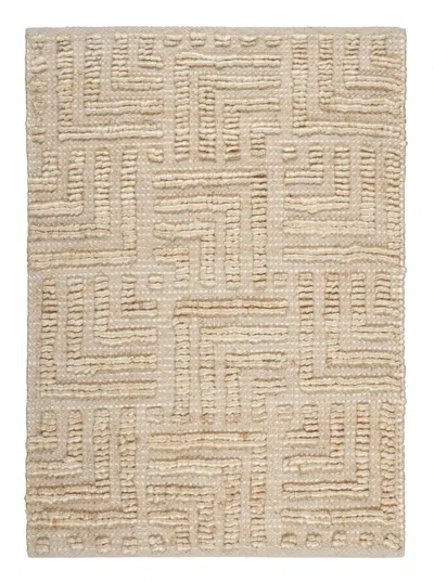 Pre-owned Rug & Kilim �s Contemporary Textural Rug With Geometric Designs In Beige In Brown