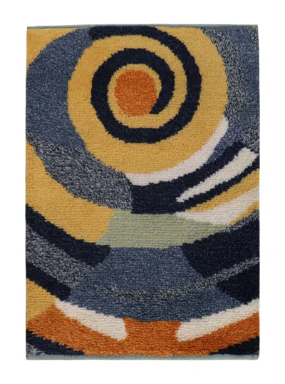 Pre-owned Rug & Kilim �s Mid Century Modern Rug, Polychromatic Geometric Pattern In Black