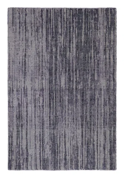 Pre-owned Rug & Kilim �s Modern Textural Rug, Gray And Purple Striae