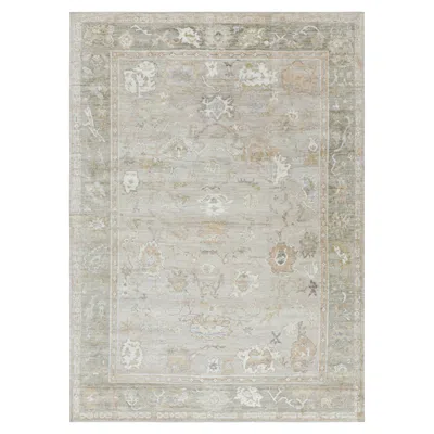 Pre-owned Rug & Kilim �s Oushak Style Rug In Ivory And Green With Floral Patterns In White