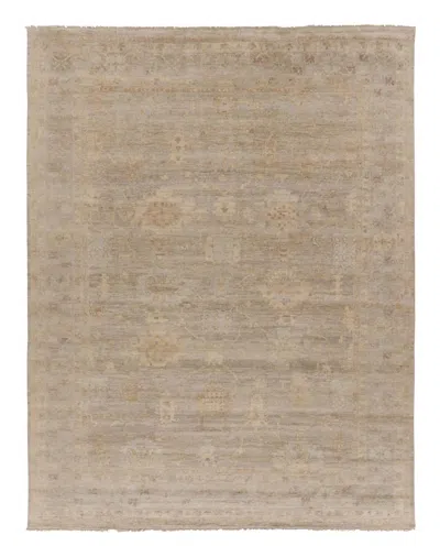 Pre-owned Rug & Kilim �s Oversized Distressed Oushak Style Rug With Floral Design In Beige In Brown
