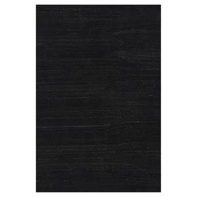Pre-owned Rug & Kilim �s Solid Kilim Rug In Black Tones And Striae