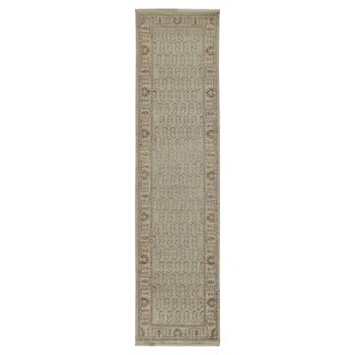 Pre-owned Rug & Kilim 'stribal Style Runner In Blue With Beige-brown Paisley Patterns