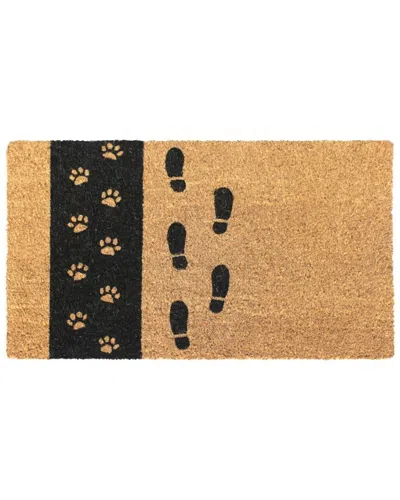 Rug Smith Black Paws Doormat In Natural
